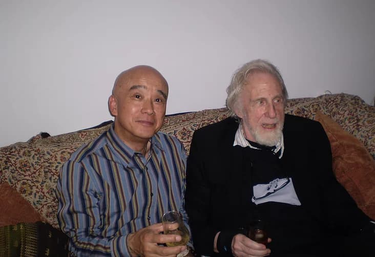 敬愛する ニューイングランド 音楽院、ランブレイク教授と共に 左: 増田 靖　(ニューヨークにて、2014年６月)